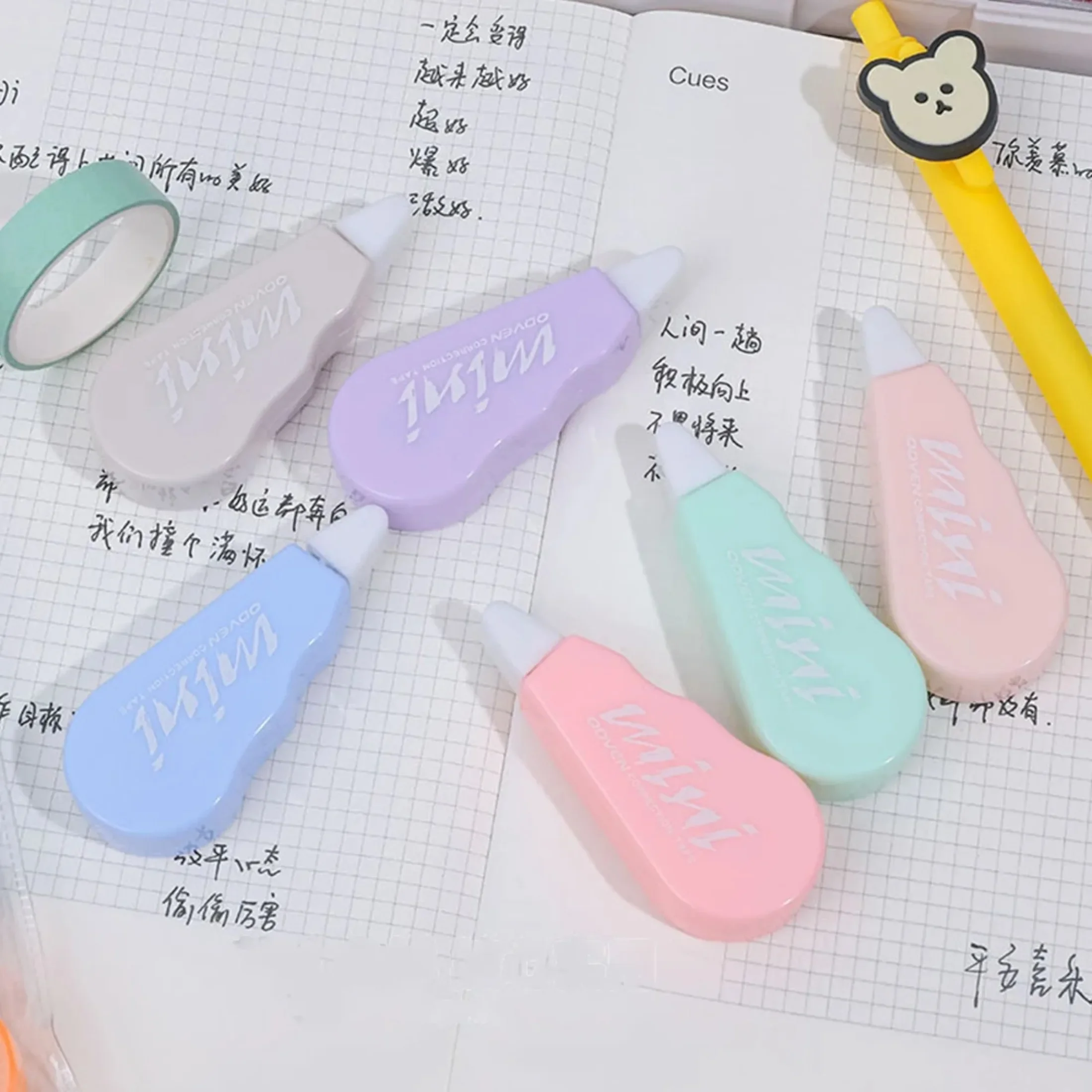 Correction Tape Altered Tools School Office Corrector Stationery Kids Sweet Novelty Supplies Cute Kawaii Macaron 1 Set/6 Piece