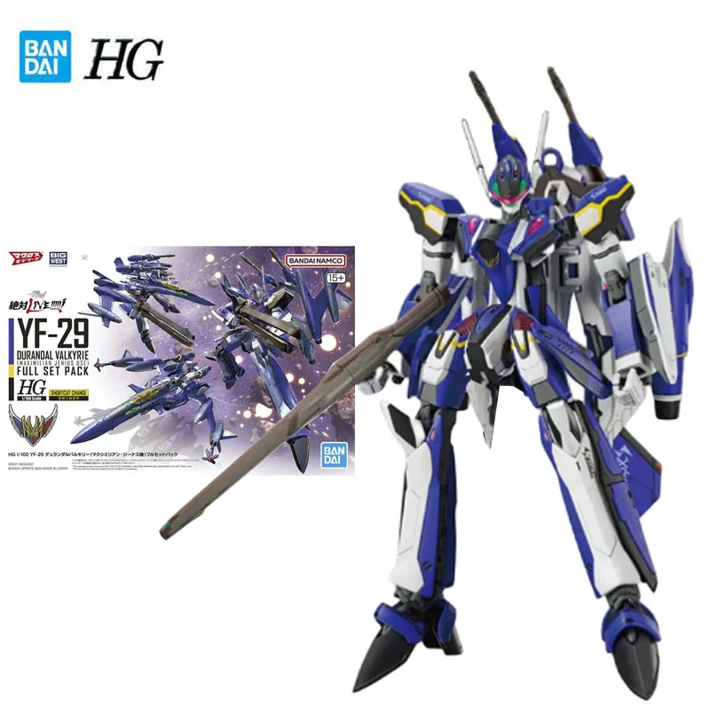 Bandai Genuine The Super Dimension Fortress Macross Model Garage Kit Hg Series 1/100 Yf-29 Anime Action Figure Toys For Boys