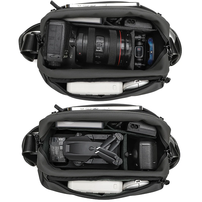Sac bandoulière étanche convertible pour appareil photo reflex numérique/sans miroir, avec insert rembourré amovible_voghion.com