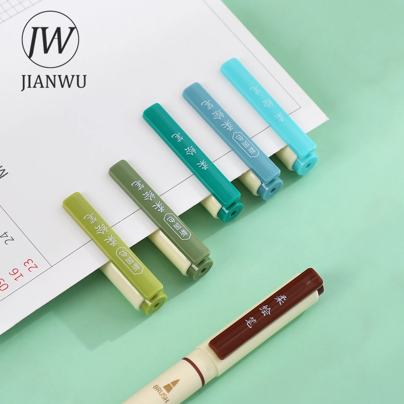 JIANWU 3 Pcs/Set Four Seasons Soft Painting Pen Student