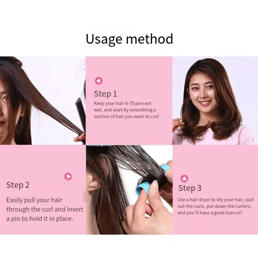 DIY 셀프 그립 헤어 롤 컬러 헤어클립 포함 열 없는 헤어 롤러 헤어 드레싱 컬러