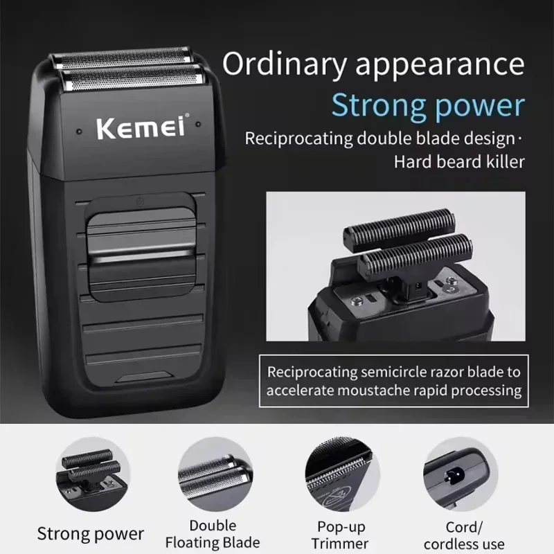 Kemei KM-2296 KM-2299 KM-2024 Professional Hair Clipper Kit Electric Shaver Male Cutting Machine Men’s Cordless Trimmer 6