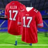New Arriavl Summer MenJosh Allen Buffalo Bills  Team Game Player No.17 Quick Drying Women Men T-Shirt Adult/ KID Jerseys Kit Top 1