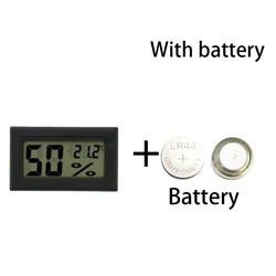 Compact Digital LCD Thermometer & Hygrometer for Refrigerators and Aquariums (FY - 11 black kit)