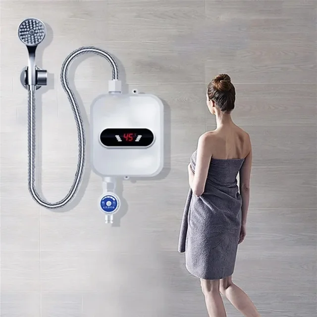 3500W 220V chauffe-eau salle de bains cuisine mural instantané électrique chauffe-eau robinet affichage de la température robinet douche 1