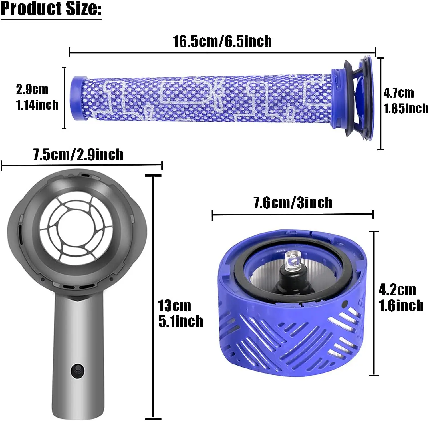 Motor Rear Cover + Post HEPA Filter Replacement for Dyson V6 DC58 DC59 DC62  DC72 DC74 SV03 SV04 SV05 SV06 SV07 SV08 SV09 Vacuum Cleaner, Upgrade V6