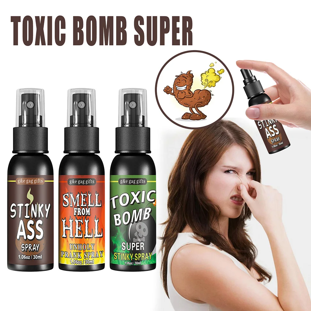 30ml Fart Gag Spray Prank Joke Plastic Smelly Stinky Gags Party Supplies Liquid Fart Gag for Adults Kids Non Toxic for Halloween