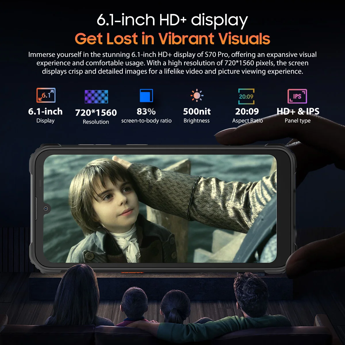 OSCAL S70 Pro Rugged Phone 6.1'' HD+ IPS Display MT6765 Octa core 4GB RAM 64GB ROM 13MP Rear Camera, 6580mAh Battery NFC Mobile