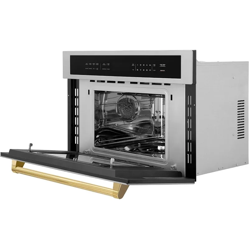 ZLINE Autograph Edition 30” 1.6 cu ft. Built-in Convection Microwave Oven in Stainless Steel and Gold Accents 4