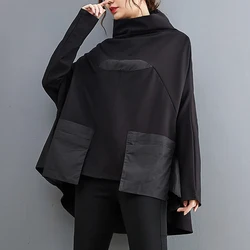 SuperAen Women Spring and Autumn Long Sleeve Pullover Sweatshirt Stitching Loose Ladies Bottoming Oversized Hoodie