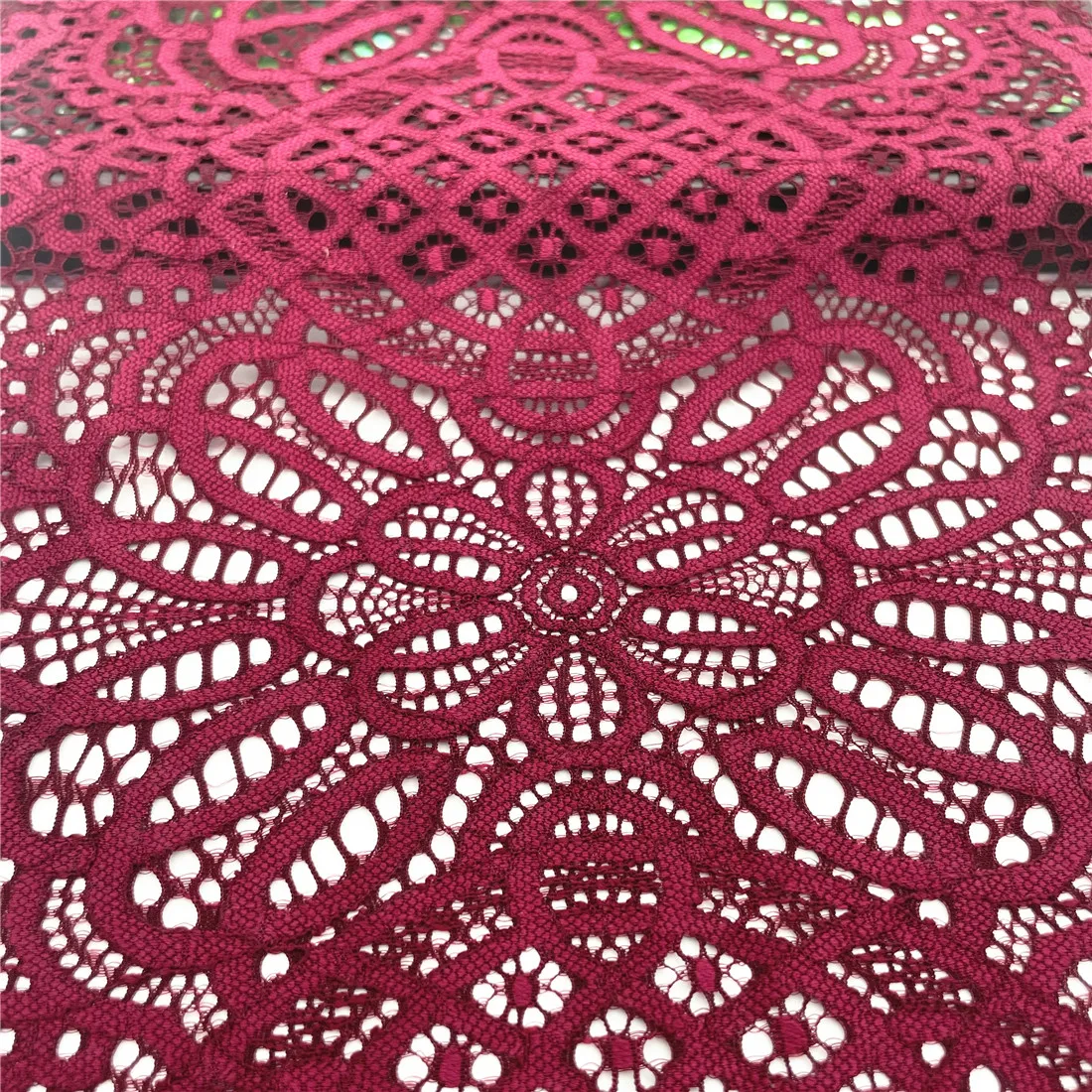 3y/lot Width 24.50cm Burgundy Elastic Stretch Lace Trims 4