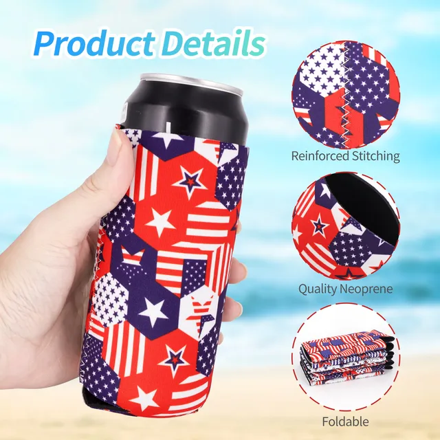 2Pcs Collapsible Neoprene Can Beer Cooler Sleeves Tall Energy/Beer Drink Coolies For 16oz Rockstar , Monster , 500ML beer bottle 4