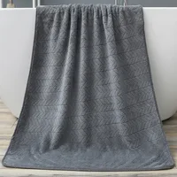 Thickened Coral velvet bath towel increases water absorption adult bath towel solid colordark grey soft affinity face towel 1