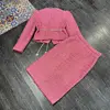 Two-Piece Set for Women Cropped Tweed Coat+Split Half Skirt Elegant Female Slim Fitting Suit Casual and Trendy Spring 6