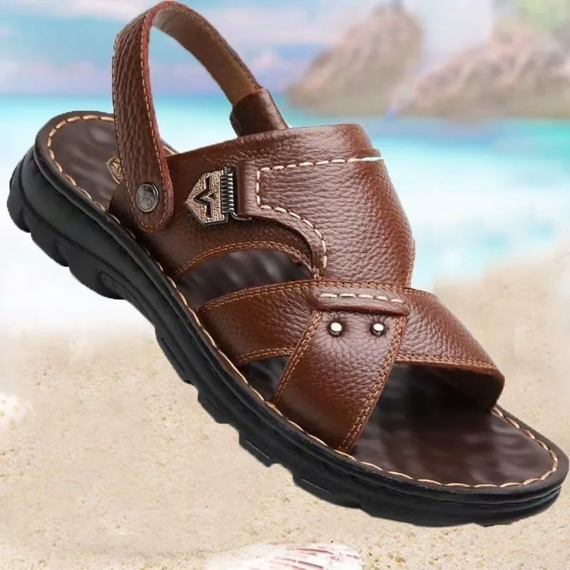Summer Men's Sandals Soft Bottom Anti-Slip Slippers Casual Two-Purpose Beach Work Direct Sale PVC Material Comfortable Shoes - Image 4