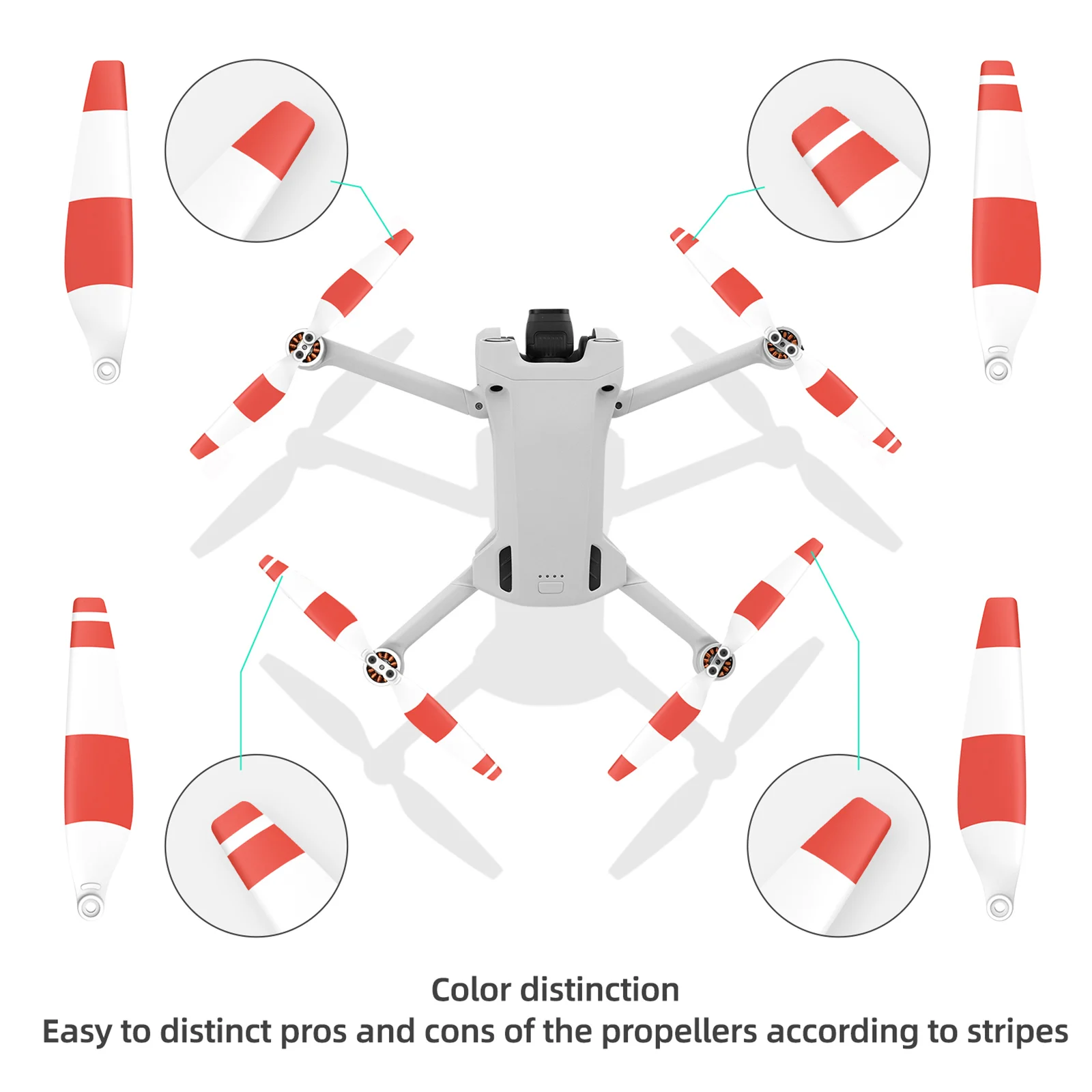Hélices de Drone DJI - Lot de 4 Pales de Rechange pour Mavic, Phantom, Inspire