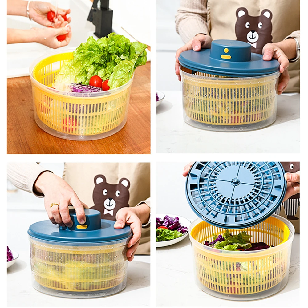 Vegetable And Fruit Electric Drain Basket Dehydrator Multifunctional Household Dryer Basket Shake Plastic Kitchen Tool Spinner