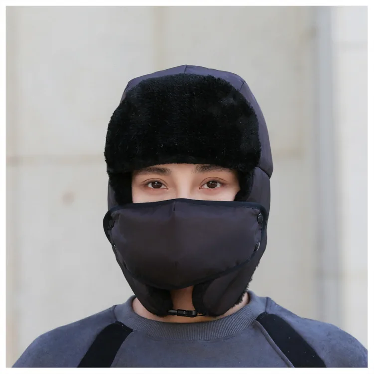 Neue Winter Männer warmen Hut verdickte Mütze russische Mützen für Frauen verstellbare wasserdichte Uschanka Hut im Freien mit Ohr klappen maske – Detail 31