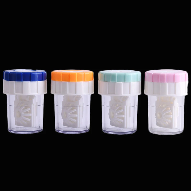 

1PCS Women Mini Colored Contact Lens Clean Case Box Plastic Container Storage Holder Contact Lenses Cleaning Tools Accessories