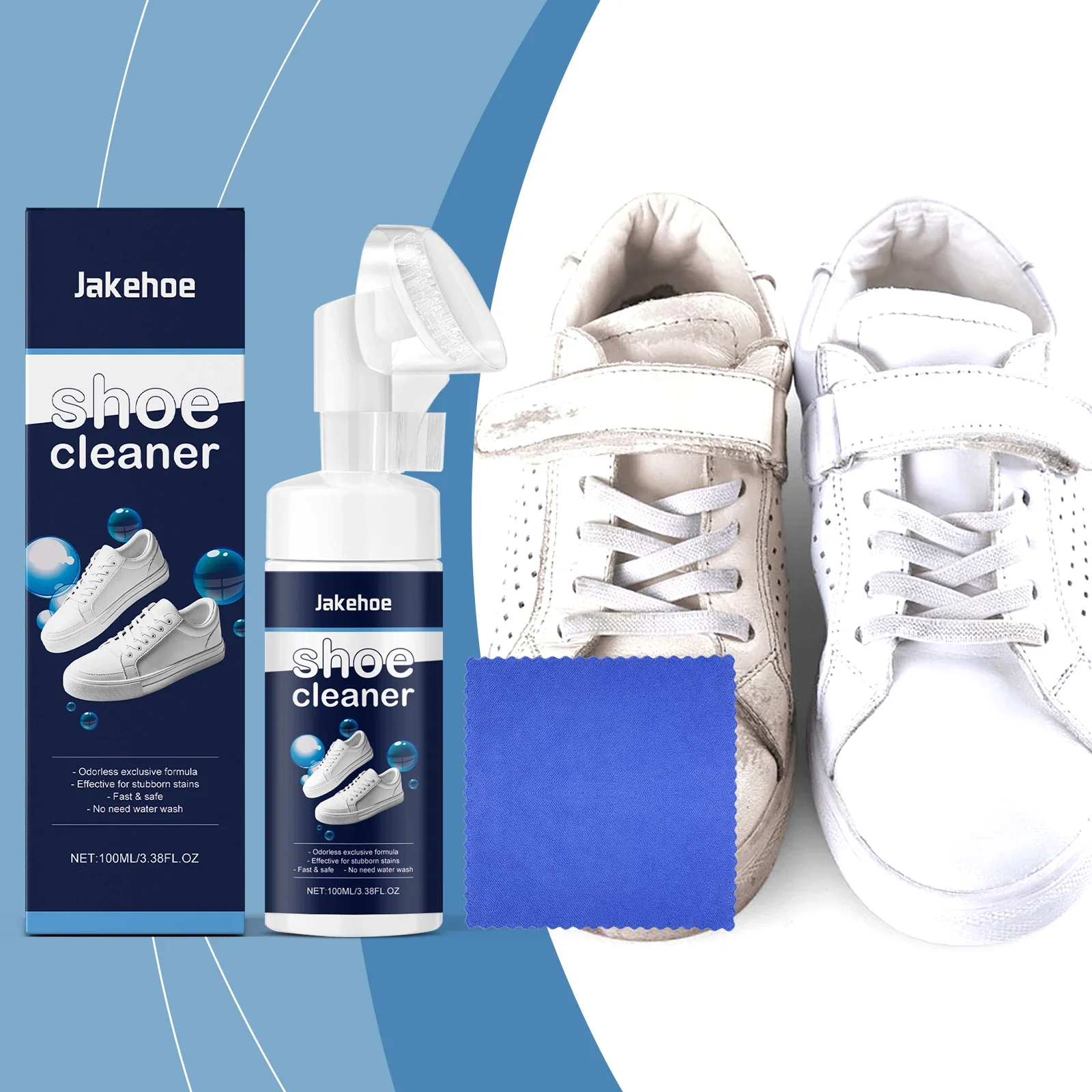 White Shoe Cleaner Gentle non-injurious no-rinse cleaner for cleaning dust stains yellowing edges of shoes