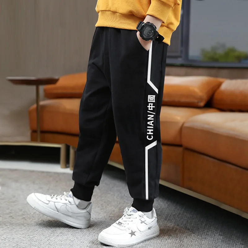 

Fashion Casual Pants for Boys Spring Letter Print Sweatpants Children's Clothing for Teens Elastic Waist Trousers 8 10 12 14 Yrs