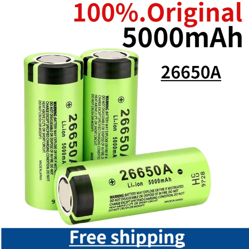 

100% Original 26650 3.7V 5000mAh 50A Power Lithium Ion Battery 26650A, Geeignet Für LED Taschenlampe