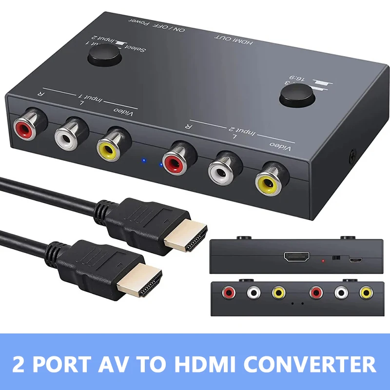 Convertitore Da Av A Hdmi A 2 Porte Convertitore Da Rca A Hdmi Dual Av A Hdmi Interruttore Av Da Rca A Ps4 Xbox Tv Box Proiettore Hdtv