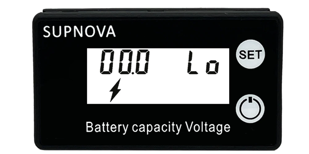 Low voltage alarm setting for DC battery capacity meter
