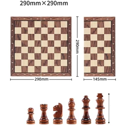 Deluxe Magnetic Foldable Wooden Chess Set - Educational Game for All Ages - Perfect Gift (29x29cm)