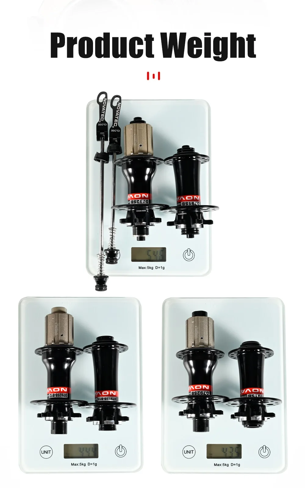 NOVATEC D791SB/D792SB MTB QR or Thru Axle Hub OOST 110x15/148x12mm