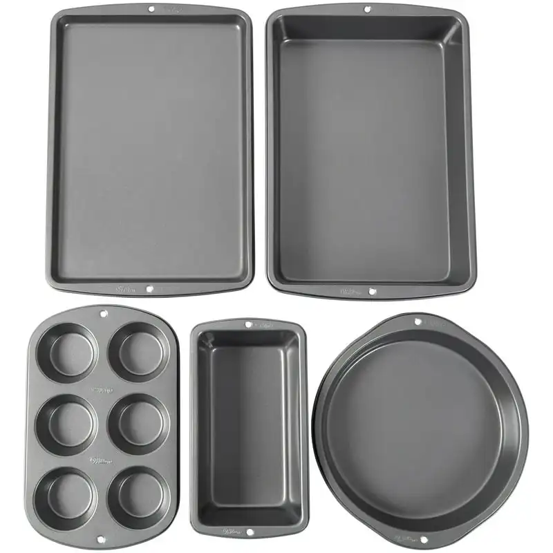 

It Better Nesting Steel Non-Stick Bakeware Set, 5-Piece Silicone kitchen accessories Pizza accessories Baking accessories and to