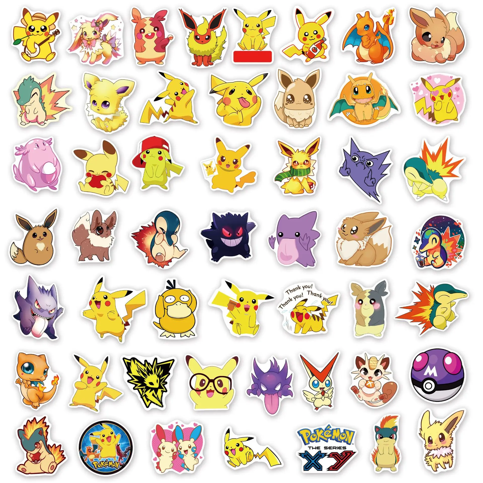 Pokemon pikachu adesivos de parede anime kawaii papel de parede sala quarto  dos desenhos animados pvc quebrado 3d graffiti decoração presente novo -  AliExpress