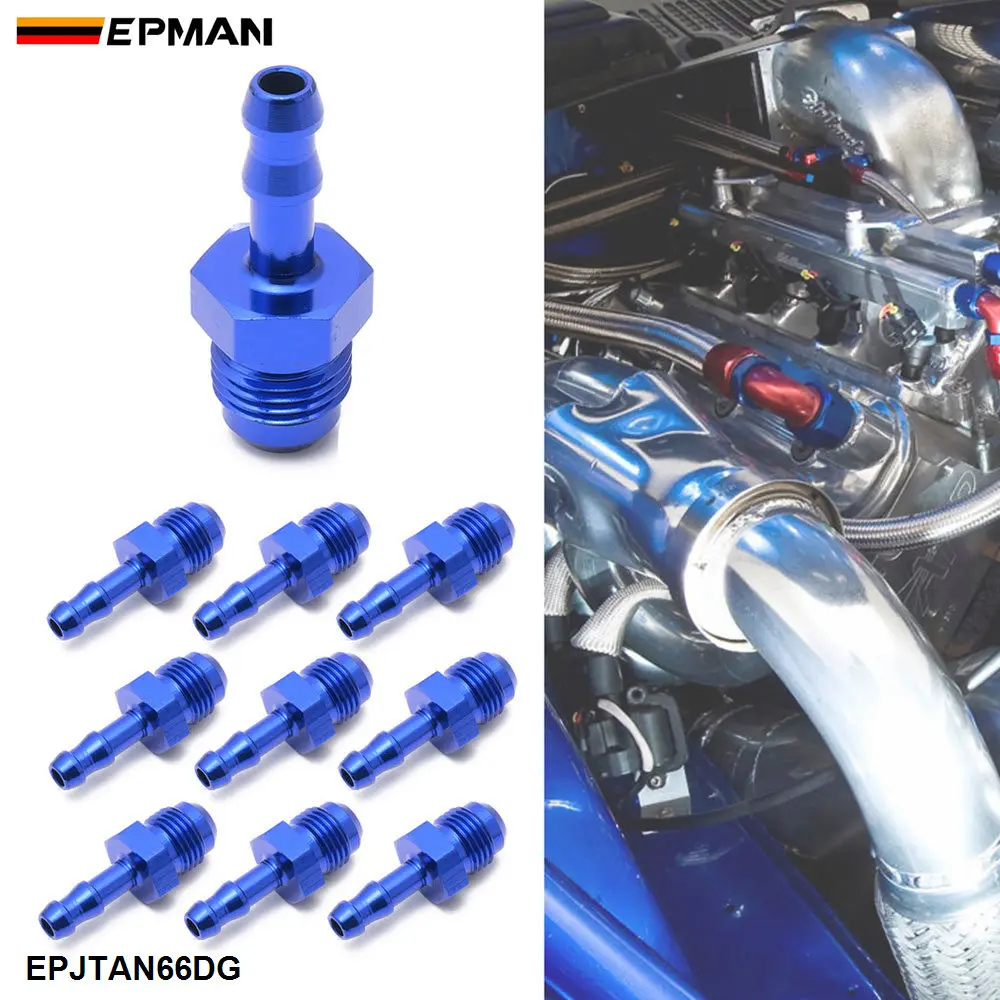 Epman 10pcs An6 Flare To 6/25" (6mm) Hose Barb Fittings Adapter