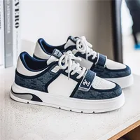 Fashion White Blue Skateboard Shoes Man Comfortable Platform Men's Designer Shoes Classic Low Cut Skateboarding Shoes For Men