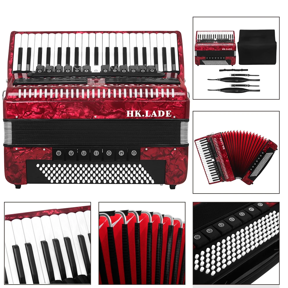 HK&middot;LADE Accordion Professional 41 Keys 120 Bass Accordion With Strap Bag Keyboard Instrument For Grading Performance/Teaching
