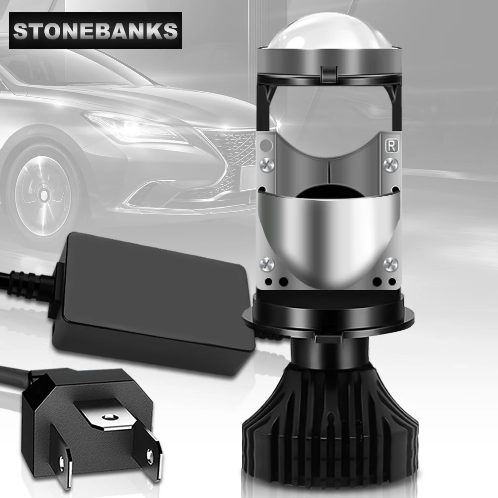 H4LEDCarHeadlightLensLEDH4MotorcycleLensHeadlamp60W8000LM