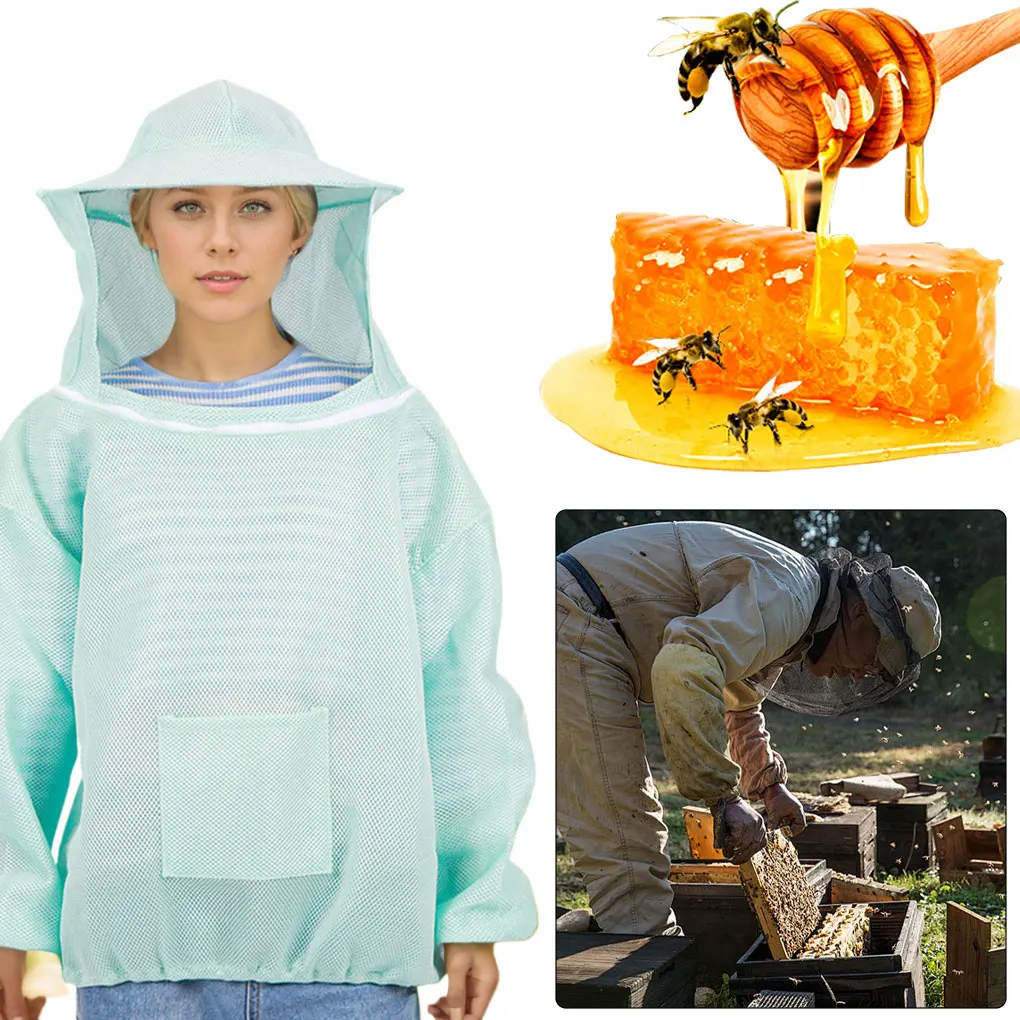 Beekeeping Anti-bee Clothing Breathable Dedicated Beekeeping Suit Beekeeper Half body with bee-proof cap Equipment