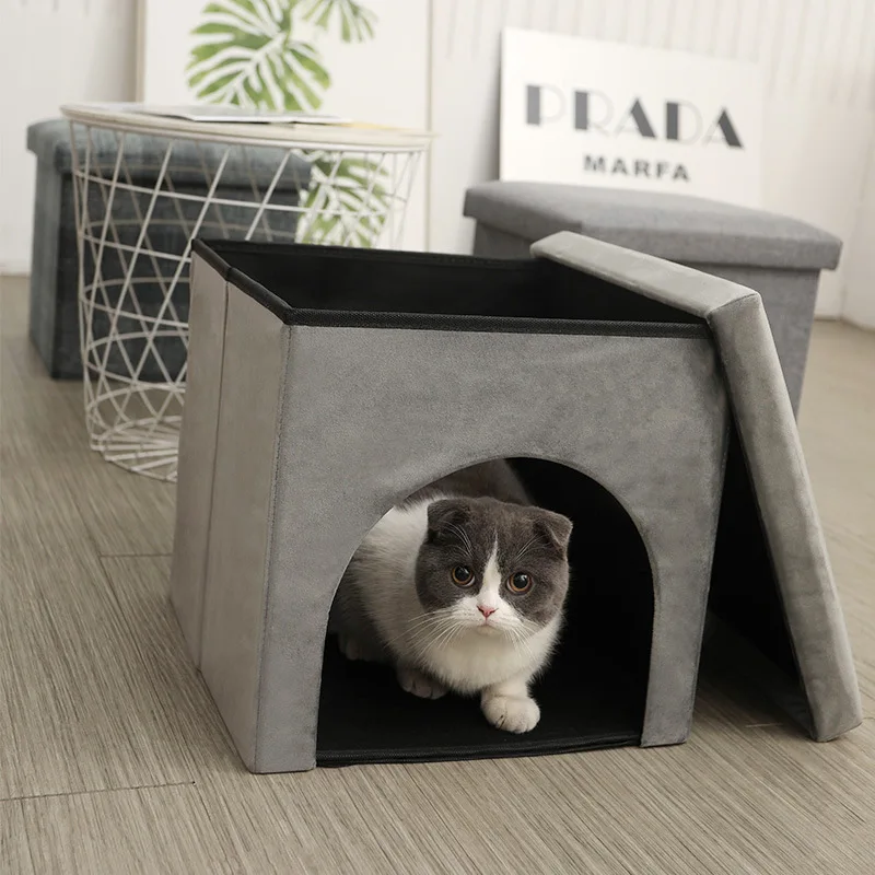 

2021 Multifunctional storage stool can sit on adults, dog kennel, kennel, all seasons, semi-closed