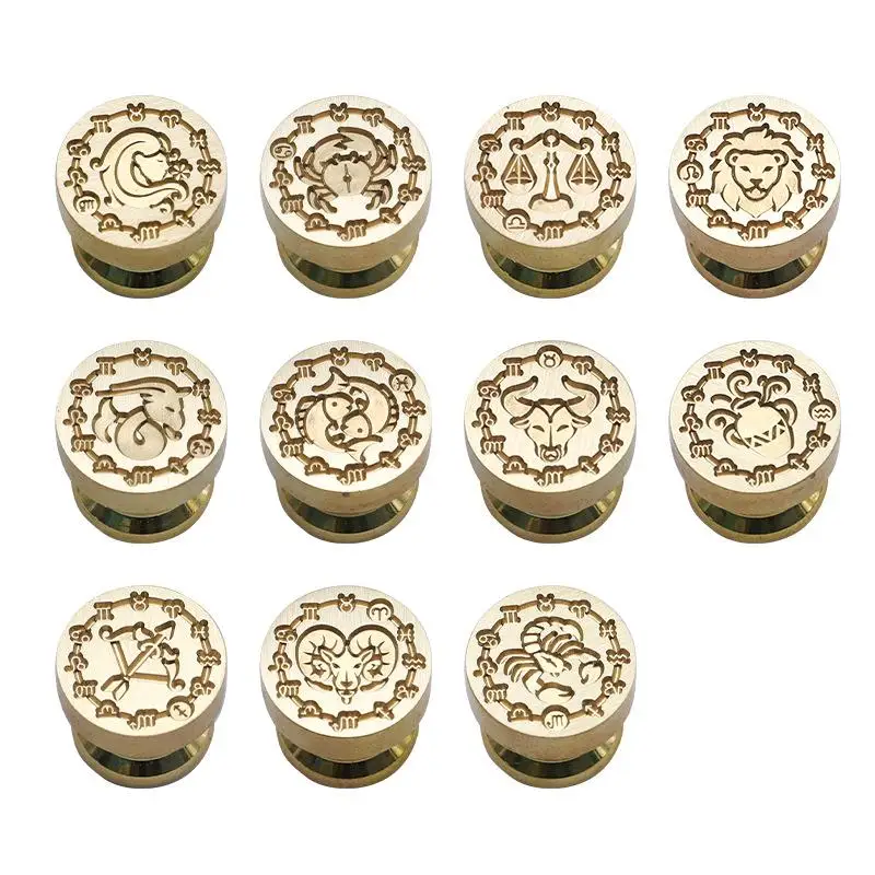 12 Constellation Series Wax Seal Stamp Embossed Sealing Stamp Head For Cards Envelopes Wedding Invitations Gift Packaging wax seal stamp wax seal stamp set embossing stamps