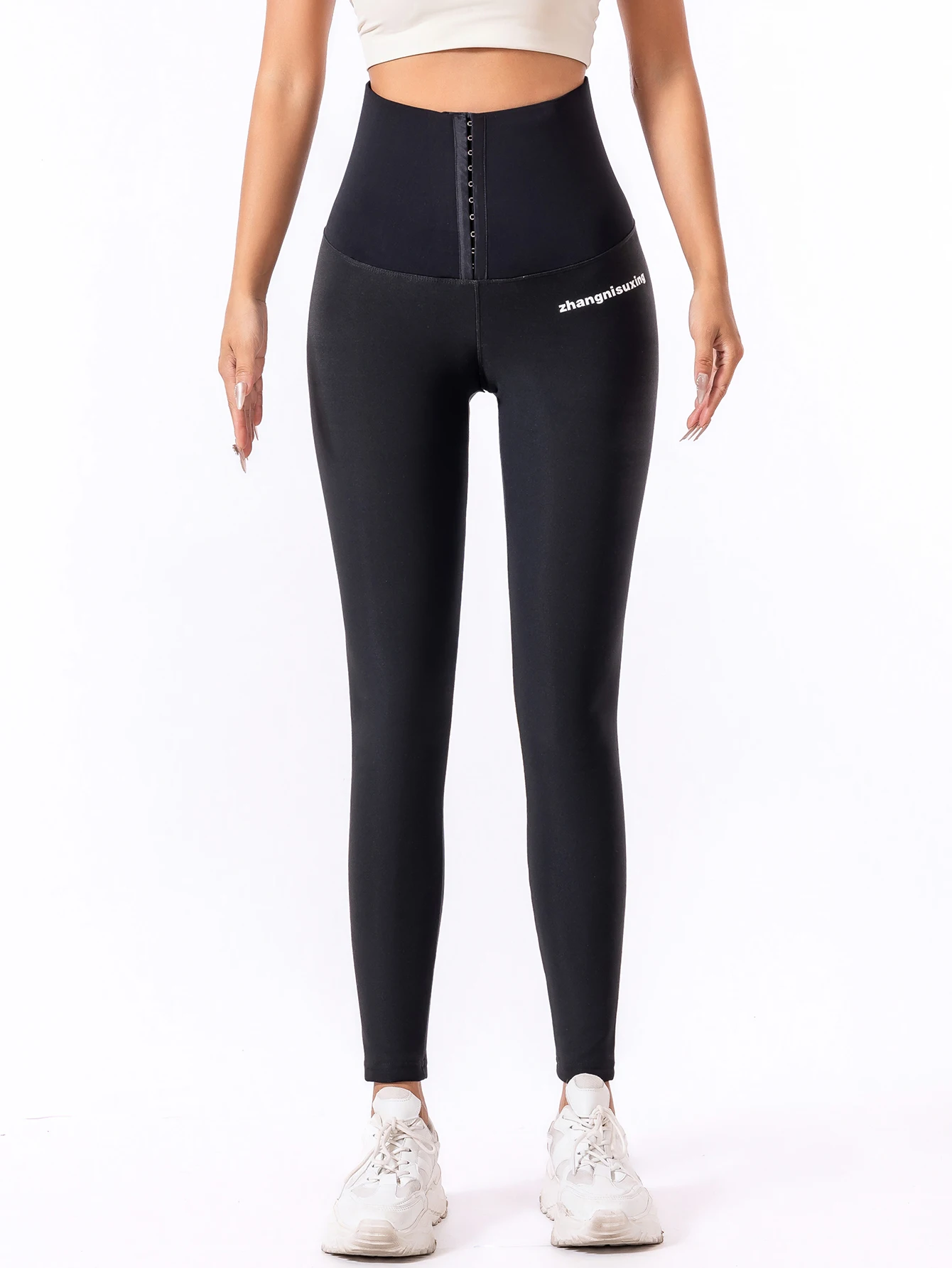 240 pounds plus fleece belly leggings women's sharkskin hip lift high waist breasted lean leg pressure tights thickened 200 poun