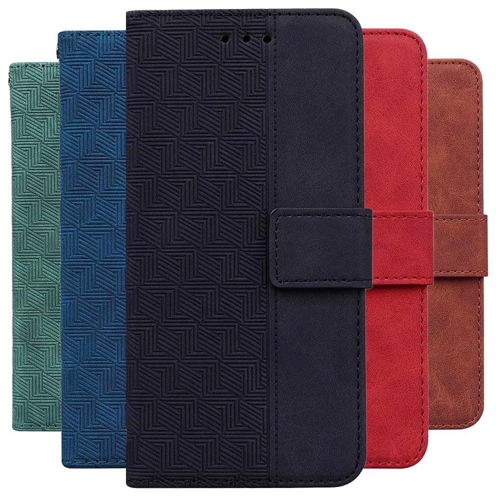 pouch mobile Geometry Leather Wallet Flip Case For Redmi 10 9 9A 9C 9T 8 8A 7 7A 6 6A Note 11 Pro 10 10S 10T 9 9S 9T 8 8T 7 Pro Phone Cover mous wallet