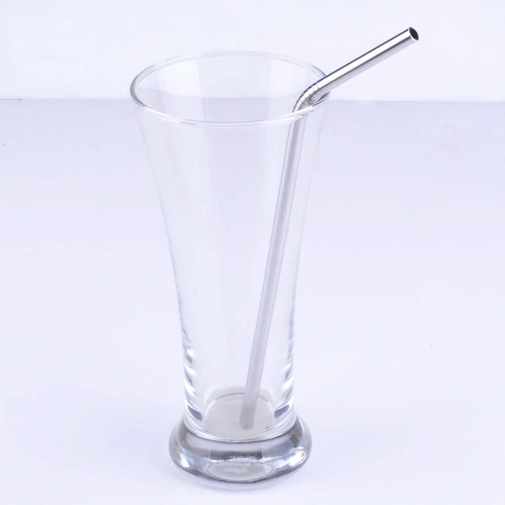 

6 *05*215mm Coffee Stirrers Metal Drinking Straw Smoothie Stainless Steel Bent
