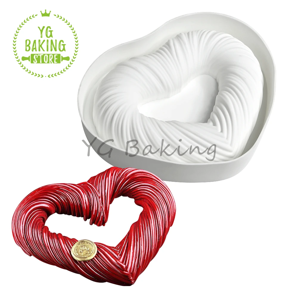 

Dorica 3D Heart Pudding Mousse Mould DIY Valentine's Day Dessert Chocolate Silicone Mold Cake Decorating Tools Kitchen Bakeware