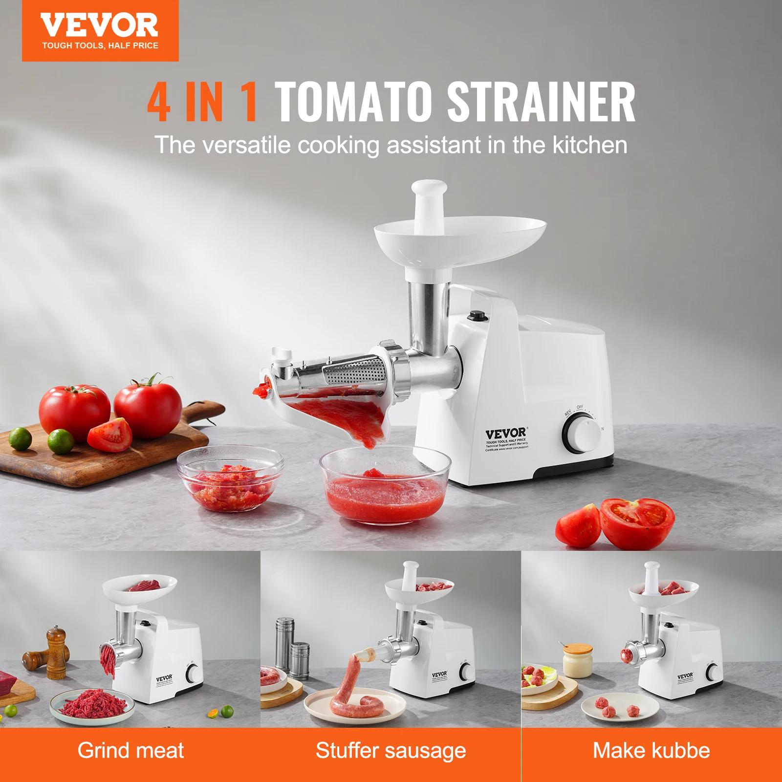 VEVOR Electric Tomato Strainer Tomato Sauce Maker Machine Food Strainer and Sauce Maker Pure Copper Motor Food Mill for Sauce 2