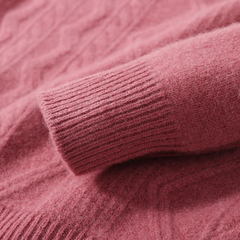 100% Pure Wool Men's Sweater, Knitted Thickened Long Sleeved Business Casual Fashion Underwear  Popular Top