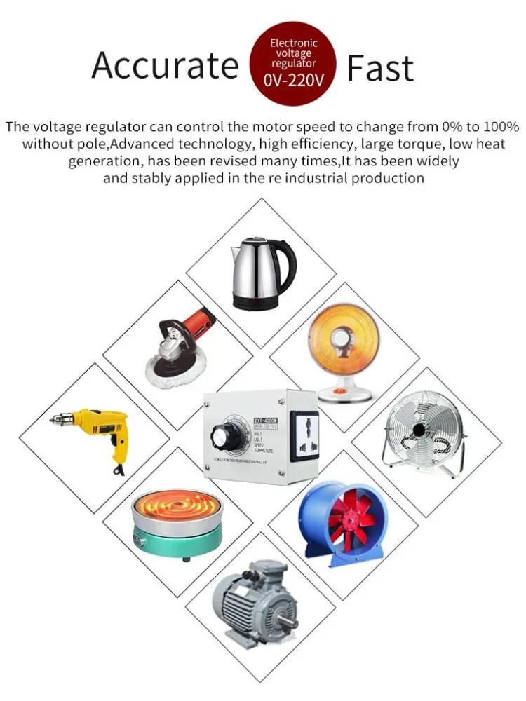 Temperatura, Leve, Compacto, Variável, Controlador, CA, 220V, 4000W