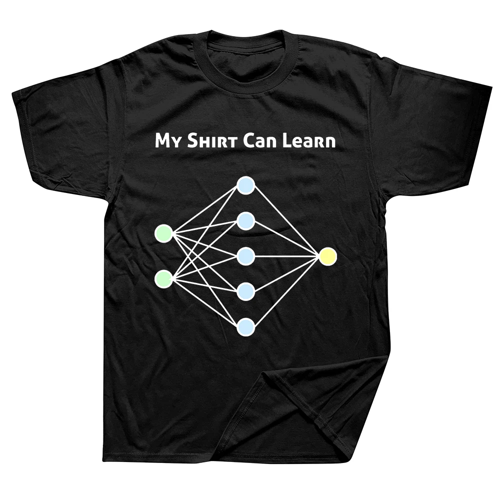 Lustige T-Shirts für Neuronale-Netzwerk-Maschinenlern-Ingenieure, Herren- und Damenmode, lässiges T-Shirt, 100% Baumwolle, locker geschnittenes Oversize-T-Shirt