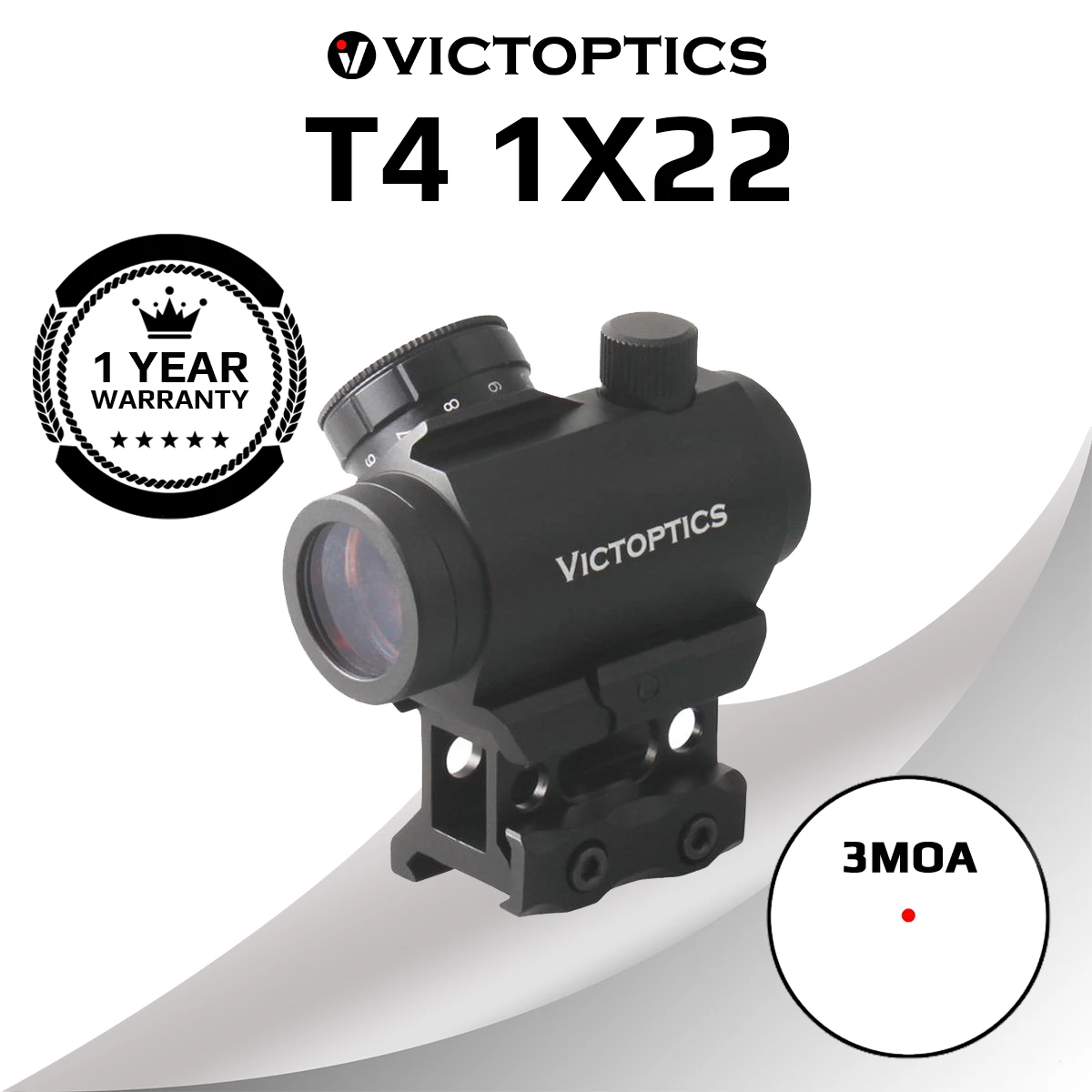 1x22 Hunting Red Dot Scope Reflex Collimator Sight Hunt Riflescope For AR15 .223 5.56mm Firearms Airsoft Game 3MOA VictOptics