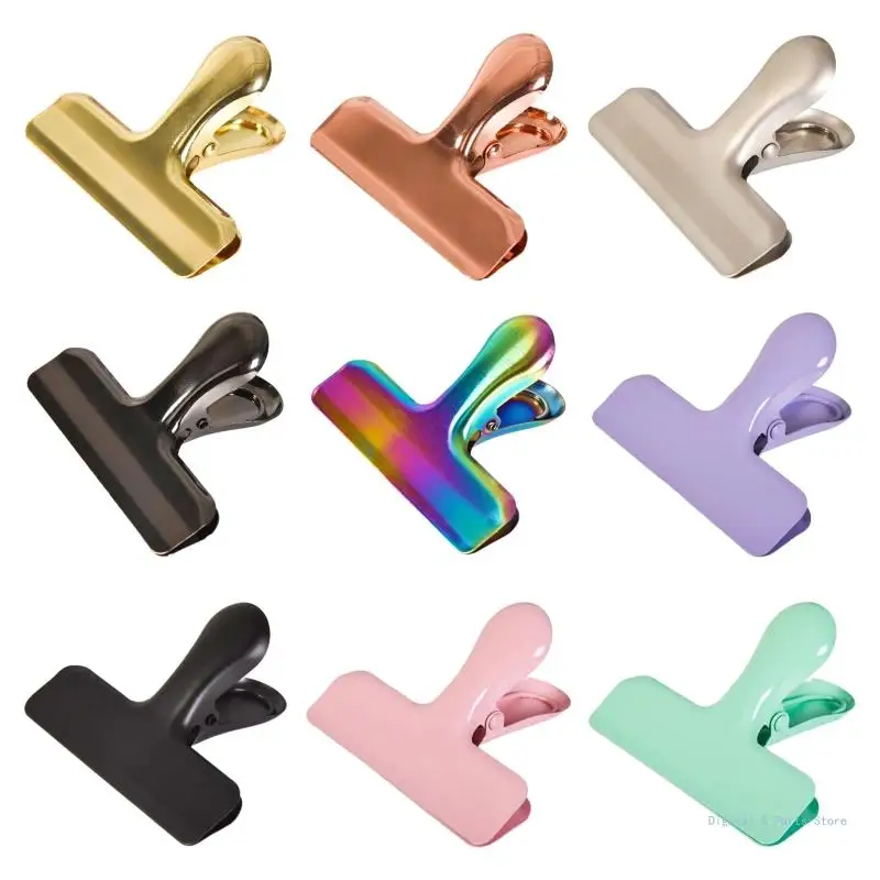 

M17F Colorful Bull Clips Large Metal Paper Clamps Stainless Steel Bull Clip Compact Hinge Clips for Cork Board Bulletin Board