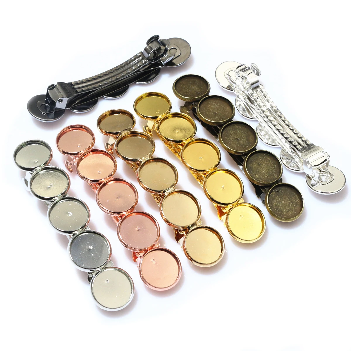 5 stücke 12mm mit 5 cameo Hohe Qualität 7 Farben Überzogen Kupfer Material Haarnadel Haar Clips Haarnadel Basis Einstellung DIY Haar Zubehör